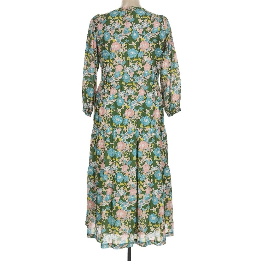 Trovata California Birds of Paradise Brand XL silk Floral Long Sleeve Dress maxi - Picture 8 of 16